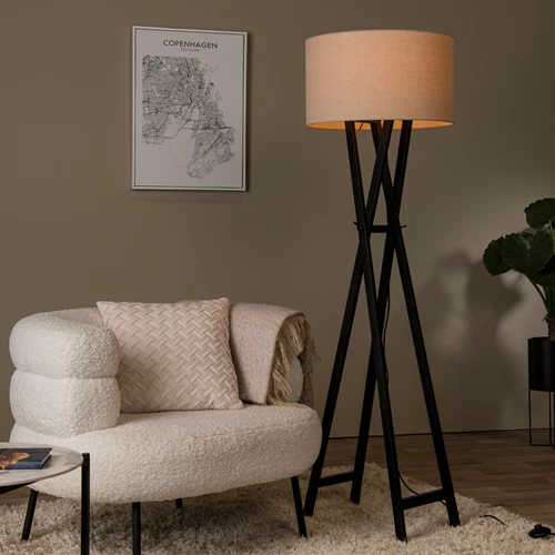 Lucide TRAFALGAR - Stehlampe - 1xE27 - Schwarz - Atmosphäre 1